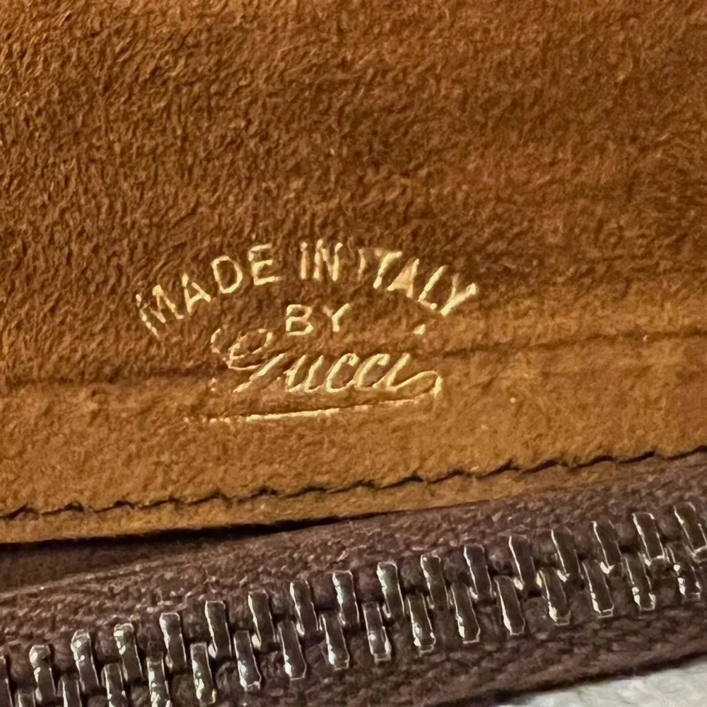 Vintage 1970s Gucci Blondie Camel Suede GG Envelope Bag convertible - Picture 8 of 14